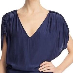Ramy Brook Braided Shoulder V Neck blouse